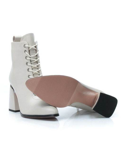 01-PCS125-2 BEIGE Ботинки демисезонные женские (натуральная кожа, байка)