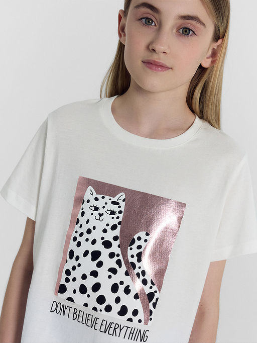 Футболка для девочек мультипак (2 шт.) белая и в черно-белую полоску - Mark formelle фото 5