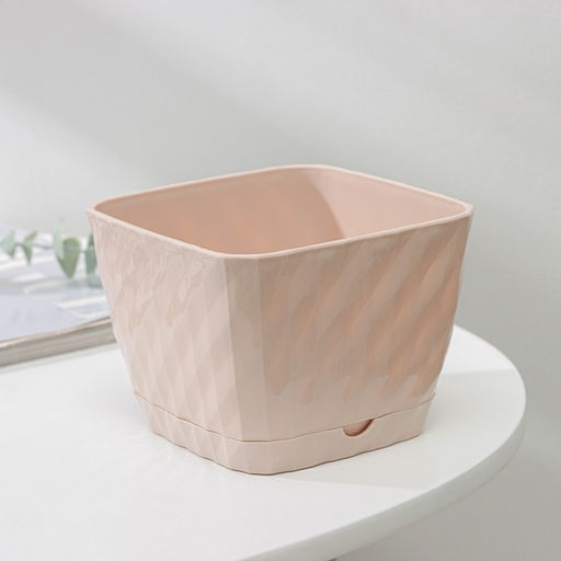 Цена за 2 шт. Горшок для цветов с поддоном «Классика», 1 л, бежевый