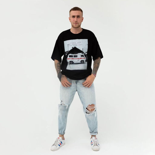 Футболка мужская KAFTAN «Помощь», размер 54, чёрная