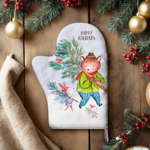 Цена за 2 шт. Варежка-прихватка Magic winter, 20×27 см, саржа, 100% хлопок, ватин 250 г/м²