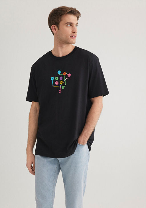 Siyah Istanbul Tisort - Mavi фото 2