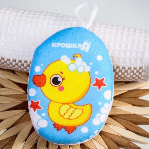 Мочалка детская, махровая Уточка