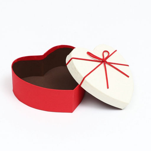 Набор подарочных коробок сердце 3 в 1, красный - белый 21?19?9 - 15.5?14?6 см
