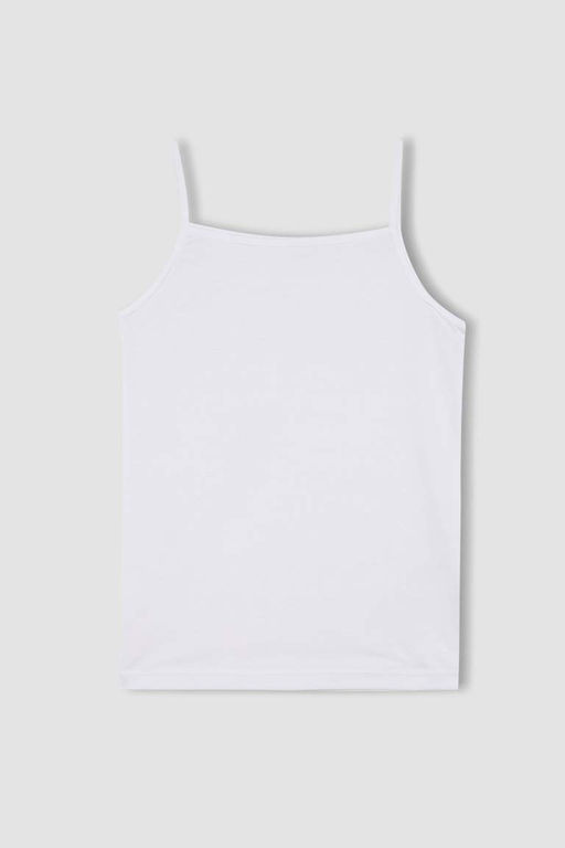 Базовая однотонная майка из двух предметов для девочек - Defacto фото 4