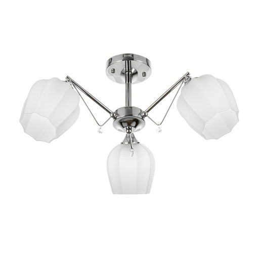 Светильник потолочный BayerLux «Миранда», люстра 3хЕ27, 40 Вт, хром, 59×59×26 см