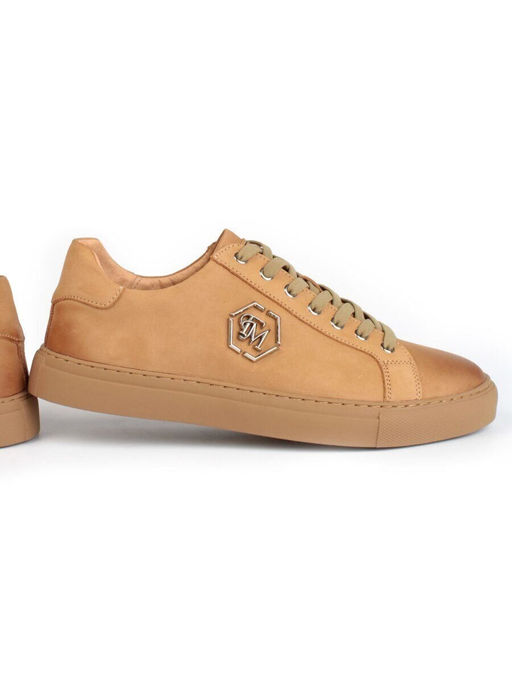 03-P255-3A YELLOW/BROWN Полуботинки спортивные мужские (натуральная замша)