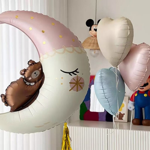 Цена за 5 шт. Воздушный шар фольгированный 18 Сердце, матовый, цвет кремовый - Страна карнавалия фото 6