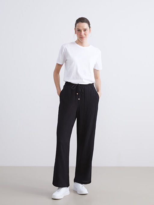 Beli Lastikli Dokulu M?slin Kad?n Pantolon