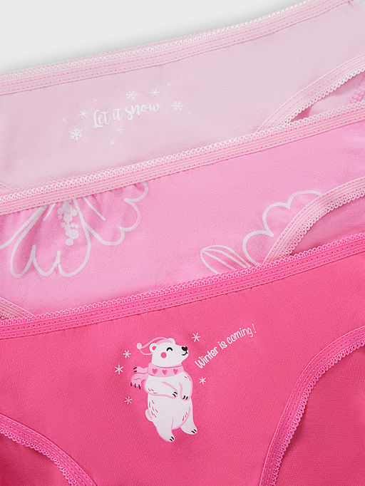 Трусы для девочек мультипак (3шт.) светло-розовые с печатью - Mark formelle фото 3