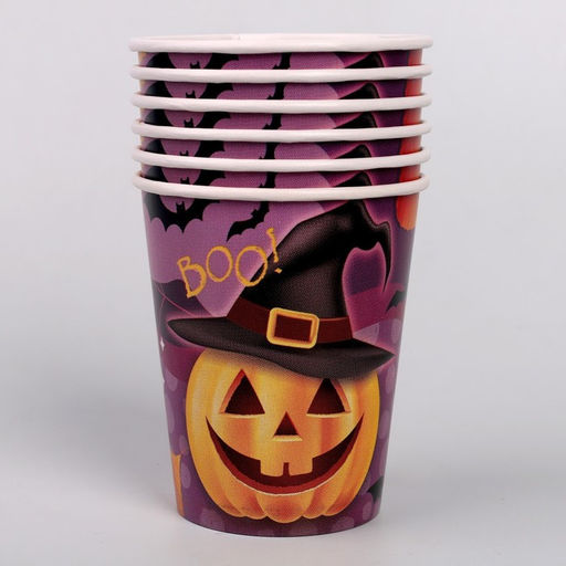 Стакан бумажный Весёлая тыква, 250 мл, набор 6 шт - Страна карнавалия фото 2