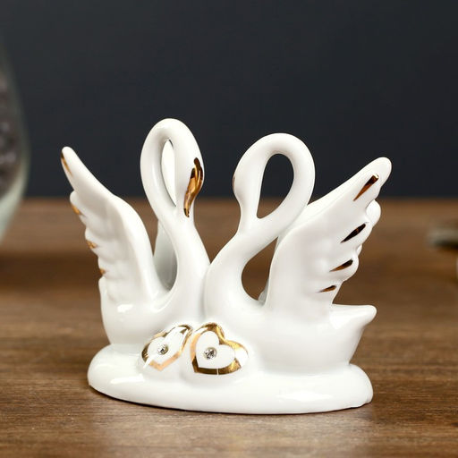 Фигурка под фарфор 2 лебедя изящество, стразы, 10?5?9 см