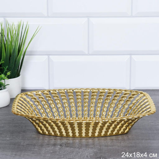 Ваза для фруктов 28х18 см / Z6 /уп 180/золото/пластик - ГалеонТрейд фото 2