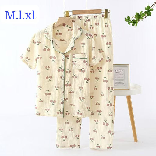 K12835 Костюм домашний: рубашка и брюки (муслин) БЕЖЕВЫЙ