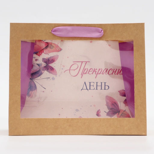 Пакет подарочный с PVC окном, Прекрасный день, 24?11?20 см