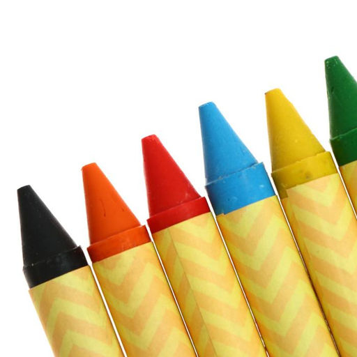 Цена за 3 шт. Мелки восковые Calligrata, цветные, 6 цветов, утолщённые, 93×11 мм