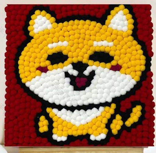 Картина из помпонов на подрамнике Draw Me! Cheerful fox, (20 х 20 см)