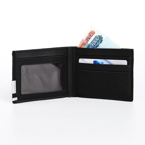Портмоне мужское без застёжки, отдел для карт, для купюр, цвет чёрный - Simaland фото 5