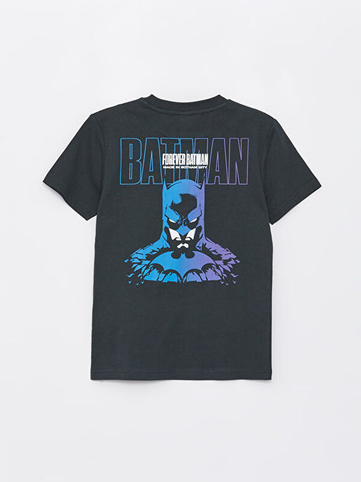 Bisiklet Yaka Batman Bask?l? K?sa Kollu Erkek ?ocuk Ti??rt - Waikiki фото 2