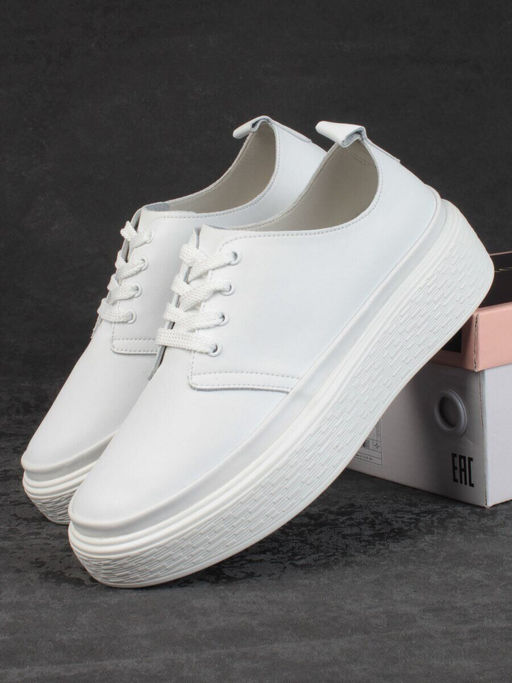 05-PDF88-1 WHITE Кроссовки женские (натуральная кожа)