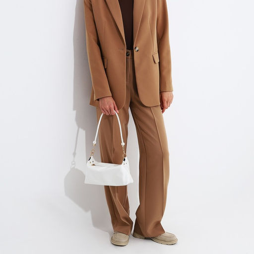 Сумка-багет на молнии, цвет белый - Simaland фото 6