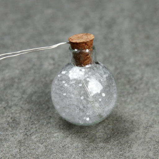 Гирлянда Нить 1.6 м с насадками Шарики с белым конфетти, IP20, серебристая нить, 15 LED, от батареек АА?2, свечение белое - Luazon lighting фото 4