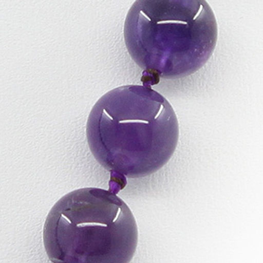 Бусы аметист, круглые 8мм, бусы 45..50см