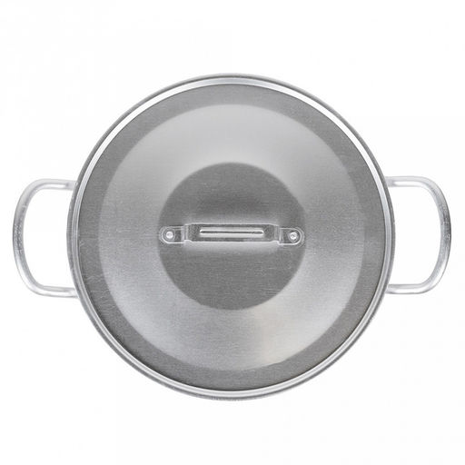 Котел алюминиевый 30л, д40см, h24,8см, s2,5мм, матовая, 2 металлические ручки, металлическая крышка (Россия)