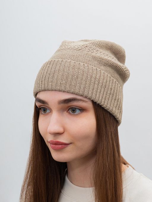 Шапка SEEBERGER арт. 18298-0 TURN-UP BEANIE (песочный)