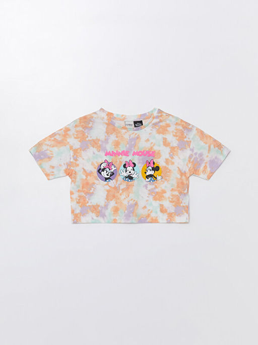 Bisiklet Yaka Minnie Mouse Bask?l? K?sa Kollu K?z ?ocuk Ti??rt ve ?ort - Waikiki фото 2
