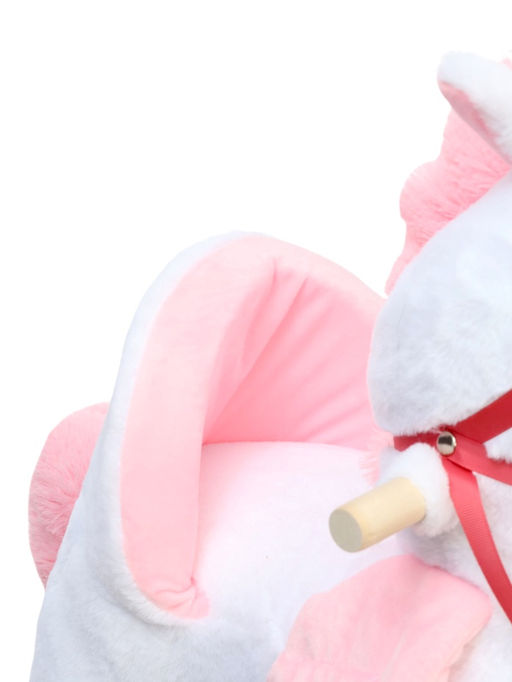 Качалка «Единорог», со спинкой, белая