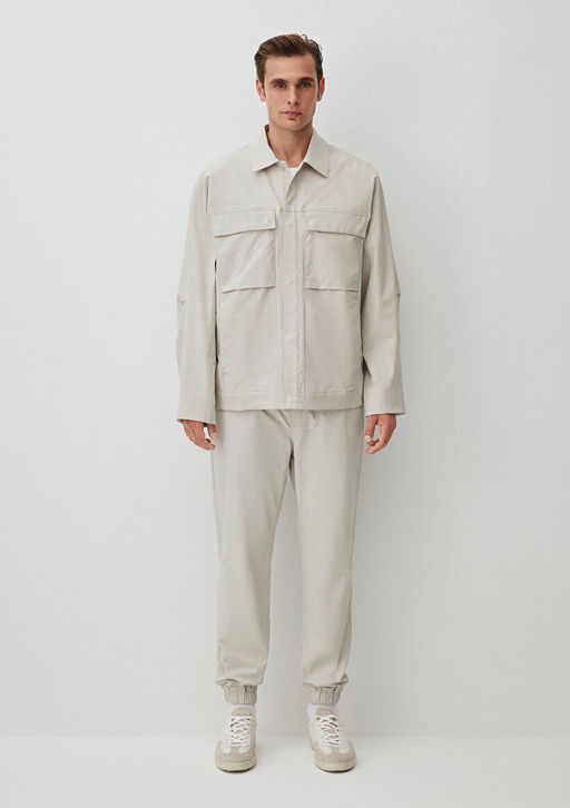 Cep Detayl? Bej Ceket - Mavi фото 3