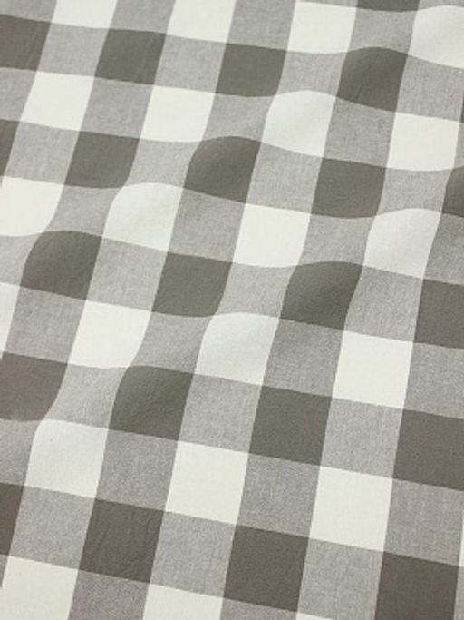 Вареный (стираный) хлопок Клетка (2.9*3.0см) цв.серо-кофейный, ш.2.5м, хлопок-100%, 125гр/м.кв