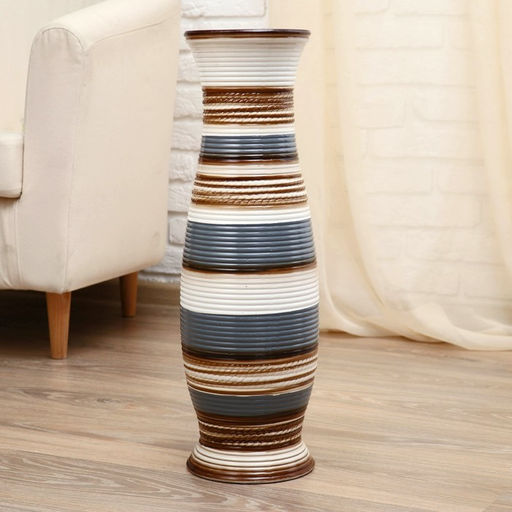 Ваза для цветов напольная «Зефир», 17×60 см, керамика, МИКС