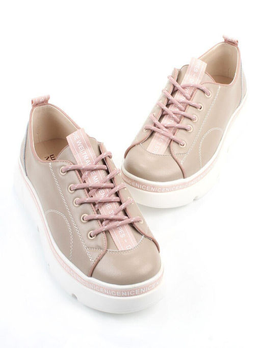 03-M27-24 BEIGE Полуботинки женские (натуральная кожа)