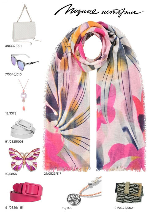 Палантин из ткани с эффектом крэш разноцветного цвета - Модные истории фото 5