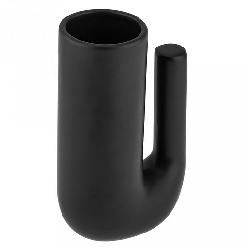 Ваза керамическая "Мехико" 450мл, 11,2х6,2см h17,7см, д/горла - 5,4см, матовая глазурь, цвет - черный, в коробке (Китай)