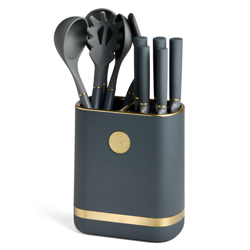 Набор из 11пр: 5 ножей,подставка,половник,ложка,лопатка,шумовка,ложка для спагетти 671-222 67 /АРТИ-М/