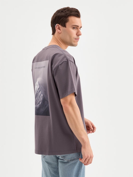 Футболка мужская MINAKU: Own opion, серая, р-р 50-52