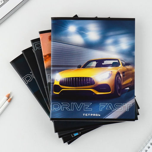 Цена за 5 шт. Тетрадь в клетку, 48 л., А5, на скрепке, блок №2 Машины МИКС - Artfox study фото 3