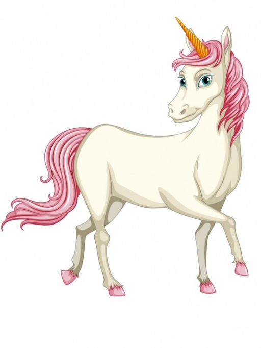 Алмазная мозаика без подрамника "Белый единорог", 15х20 см