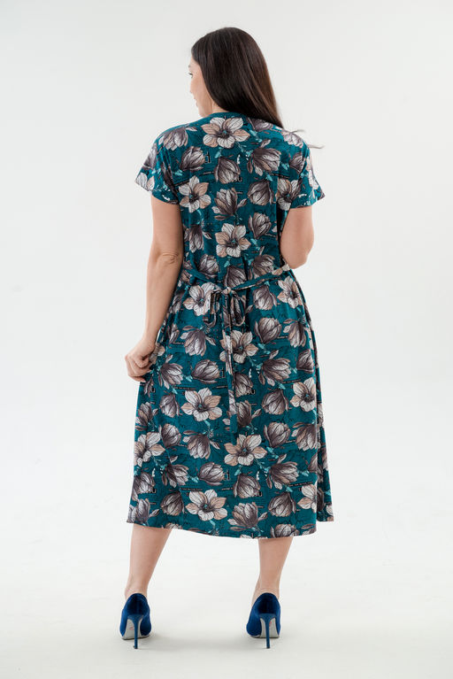 Платье женское из кулирки Миранда изумруд макси - Амадэль фото 8