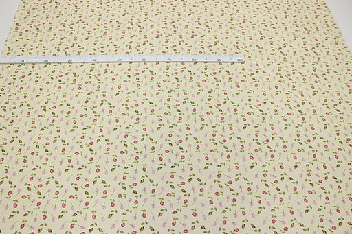 Поплин Премиум (Digital) Изящные розочки цв.светло-пшеничный, ш.1.45м, хл-100%, 130гр/м.кв - Купава фото 3