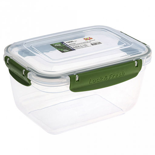 Контейнер для продуктов пластмассовый Мастер 1,8л, глубокий, прямоугольный, с клипсами, воздухонепроницаемый (герметичный), съемный силиконовый уплотнитель, подходит для СВЧ, цвета микс (Россия) - Домашняя мода фото 3