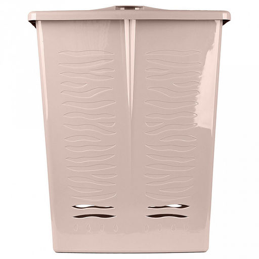 Keeplex Корзина для белья с откидной крышкой пластмассовая Regular, 60л, 48х34,5х59,5см, бежевый топаз (Россия) - Домашняя мода фото 2