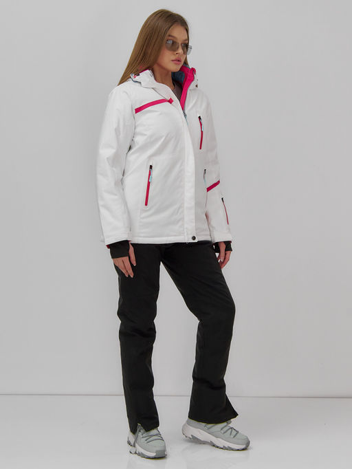 Горнолыжный костюм женский зимний белого цвета 07091Bl - Chunmai фото 9