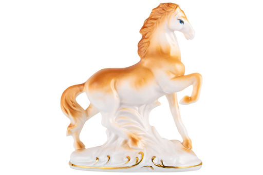 Фигурка декоративная 12*5,5*13,5 см Лошадь коричневая с золотом, фарфор - Elan gallery фото 4