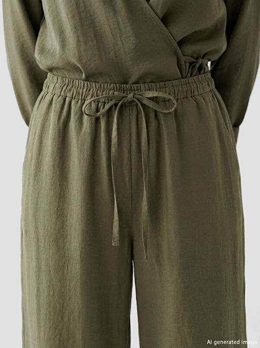 Beli Lastikli Modal Kar???ml? Kad?n Pantolon