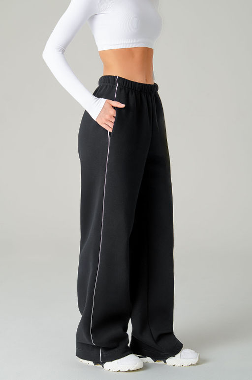 Арт. 7904 Брюки оверсайз с начесом 44-48 (3 шт) Цвет:черный