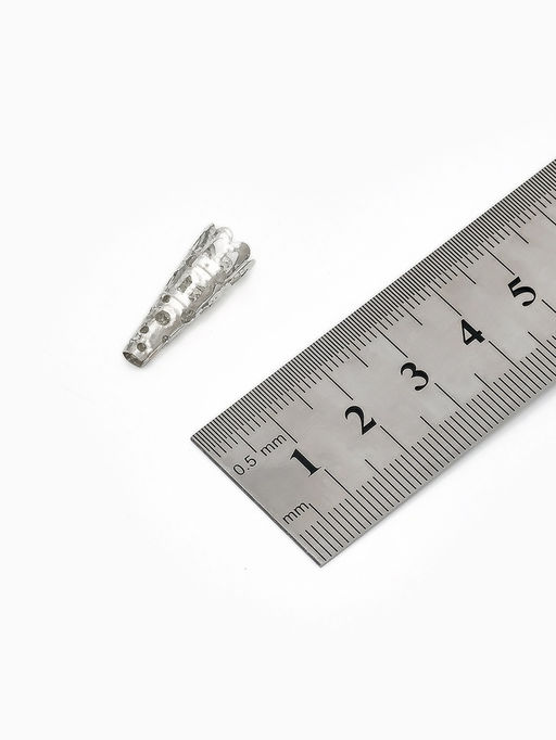 Цена за 2 шт. Шапочки для бусин (набор 10 шт.), СМ-103-1, 22×9 мм, цвет серебро